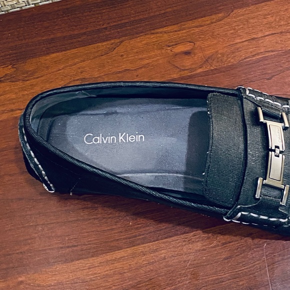 🌟HP🌟GUC Calvin Klein Morrie Black Textured Leather Driving Moccasins Loafers… - Picture 5 of 9